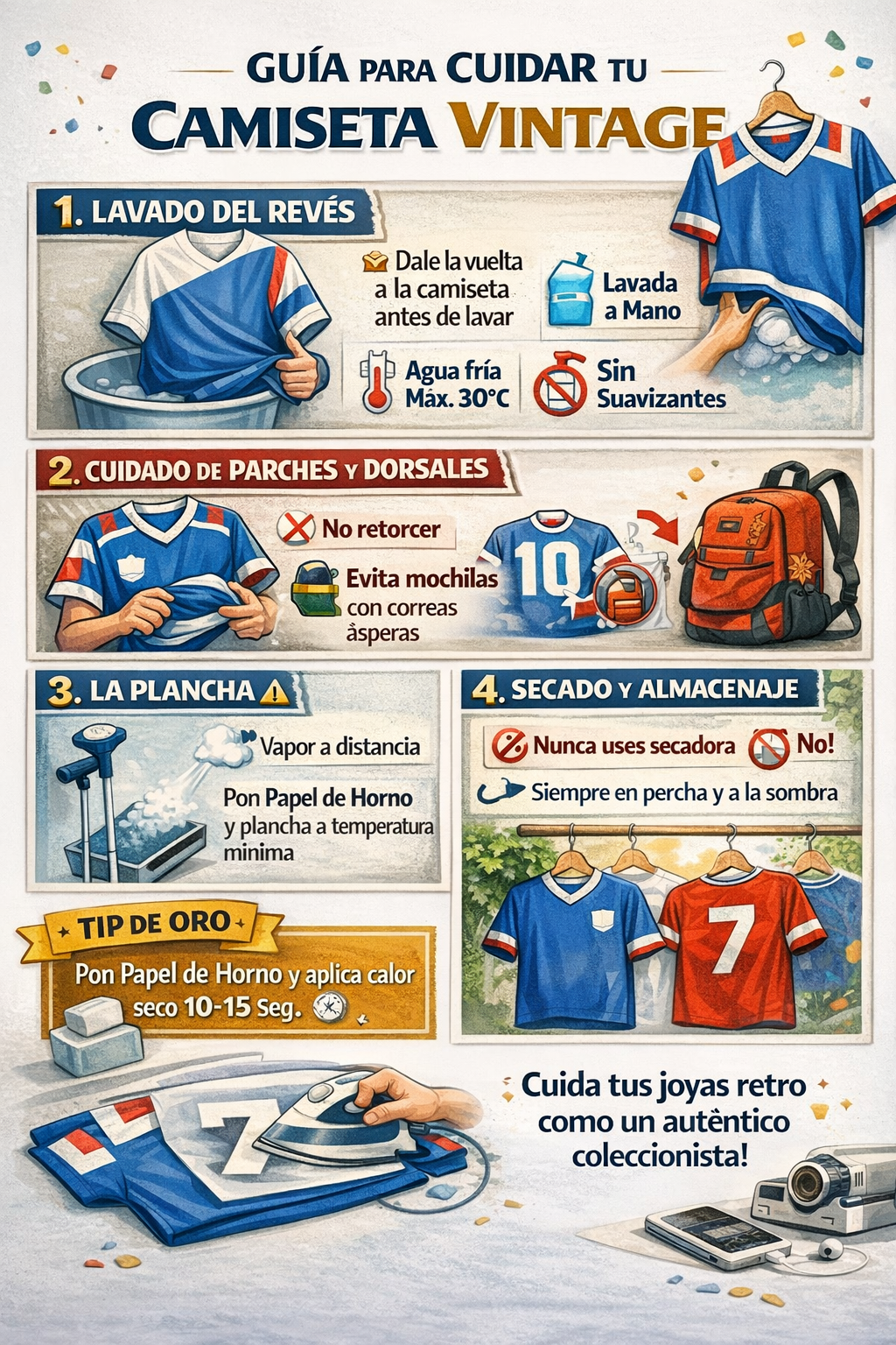 GUÍA DE CUIDADOS: CÓMO MANTENER TUS CAMISETAS DE FÚTBOL RETRO COMO NUEVAS