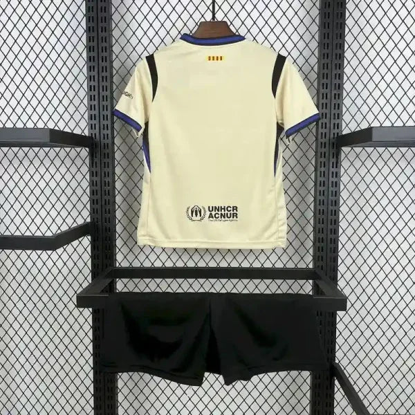 FC Barcelona Niños Visitante Beige Mamba Negra 2025-26 - Fútbol Club Vintage