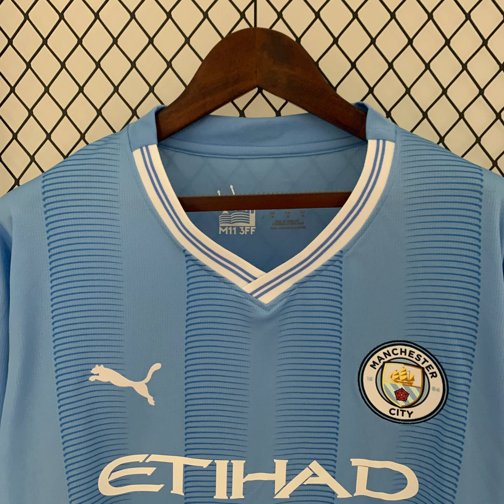 Camiseta Manchester City FC Mangas largas 2023-24 - Fútbol Club Vintage