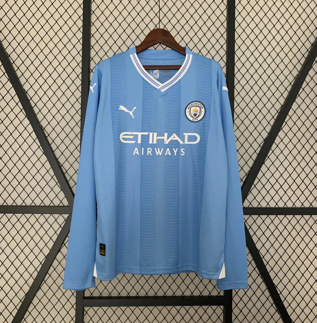 Camiseta Manchester City FC Mangas largas 2023-24 - Fútbol Club Vintage