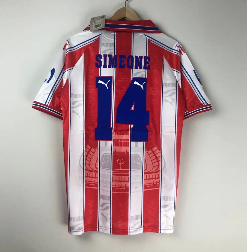 Camiseta Retro Club Cholo Simeone Atlético de Madrid 1996 - Fútbol Club Vintage