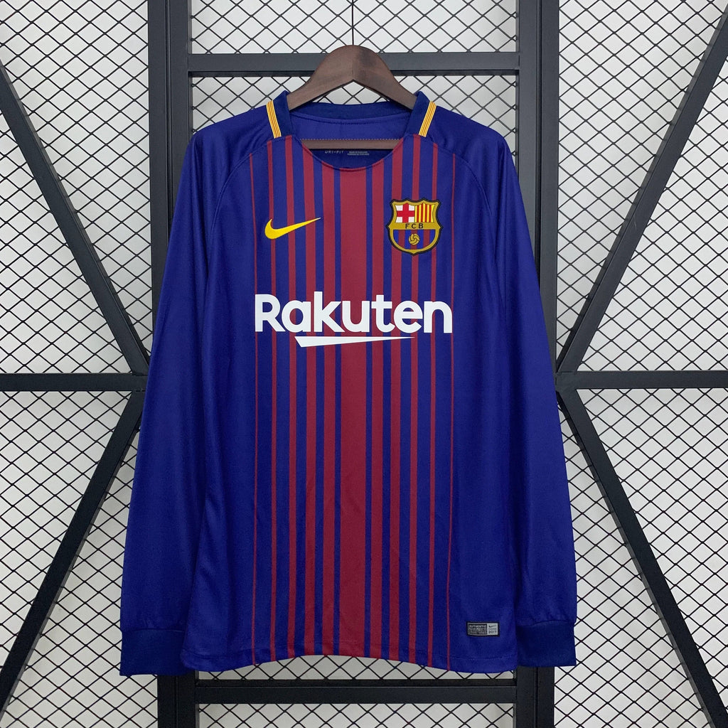 Camiseta Retro FC Barcelona Manga Larga 2017-18 - Fútbol Club Vintage