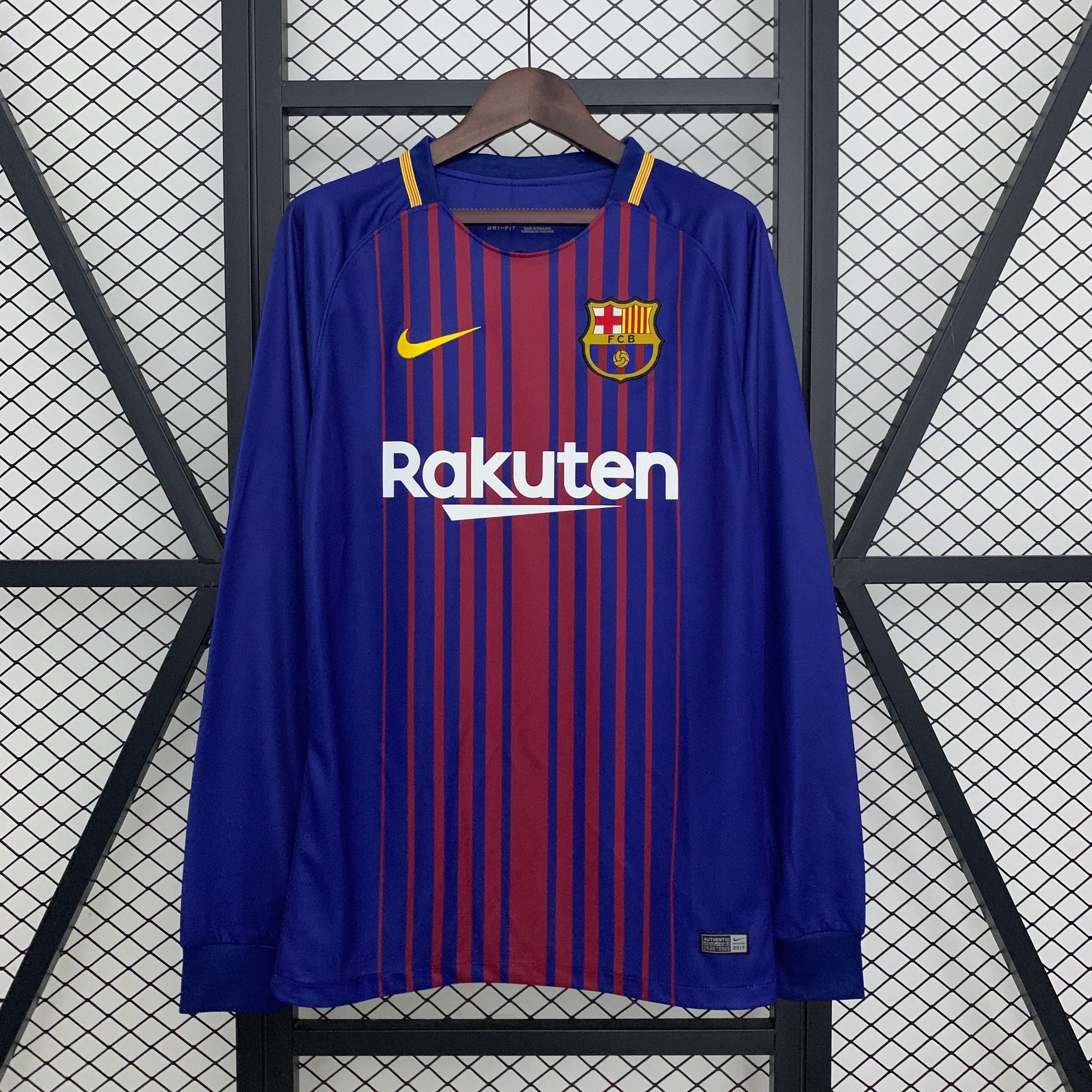 Camiseta Retro FC Barcelona Manga Larga 2017-18 - Fútbol Club Vintage