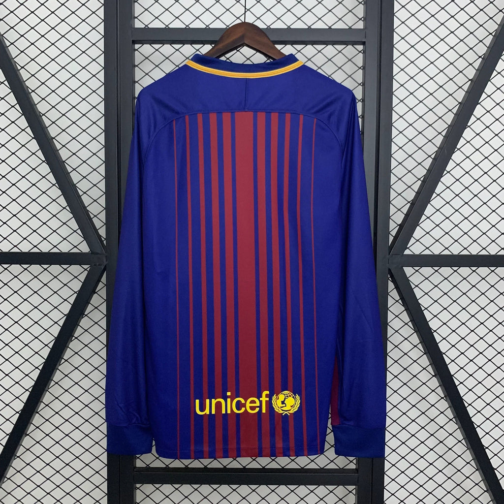 Camiseta Retro FC Barcelona Manga Larga 2017-18 - Fútbol Club Vintage