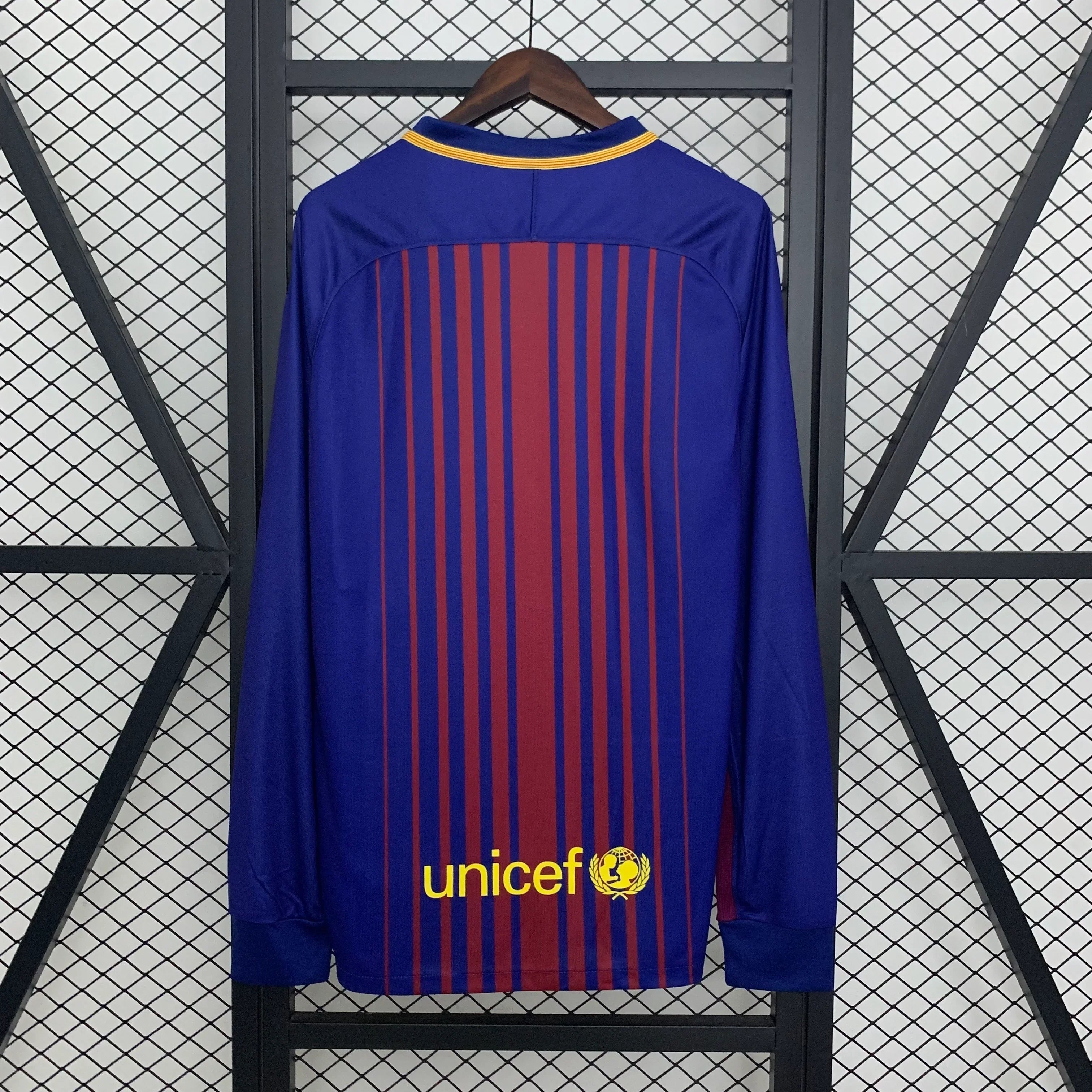 Camiseta Retro FC Barcelona Manga Larga 2017-18 - Fútbol Club Vintage