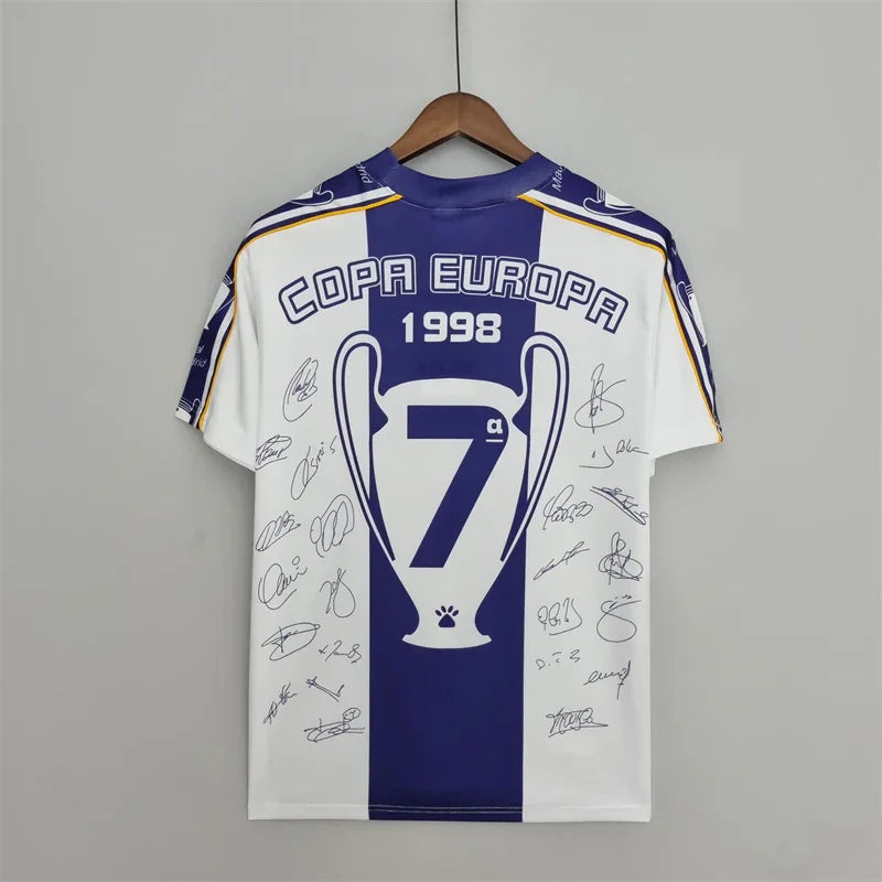 Camiseta Retro Real Madrid Conmemoración 7 Champions 1997 - Fútbol Club Vintage