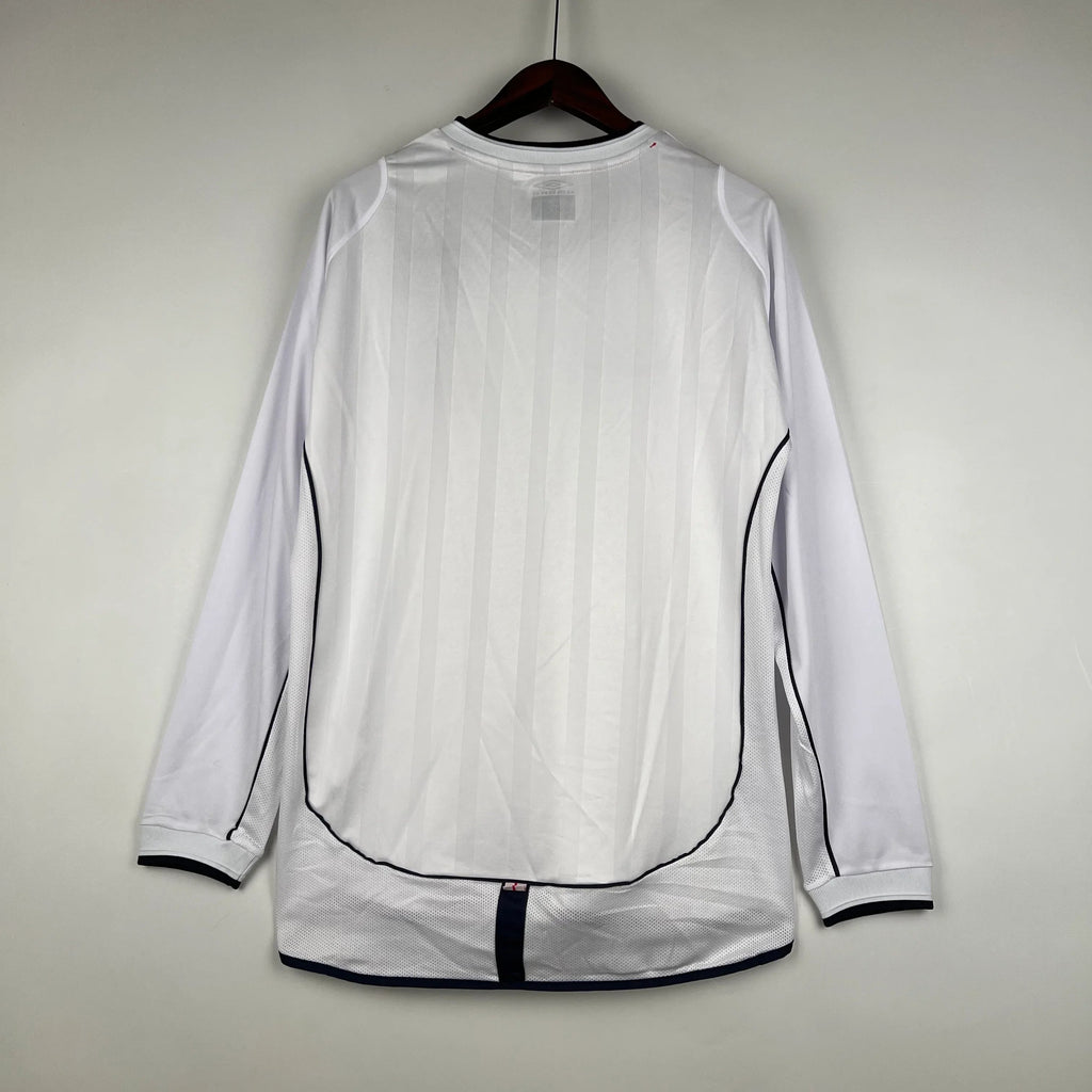 Camiseta Retro Inglaterra Mangas Largas 2002 - Fútbol Club Vintage