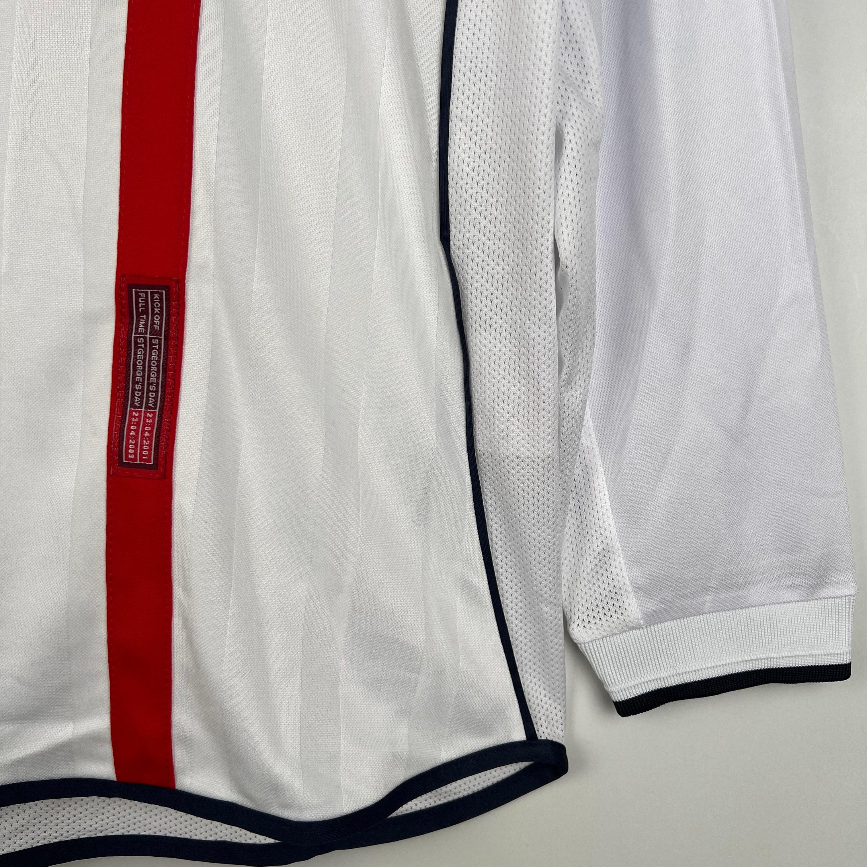 Camiseta Retro Inglaterra Mangas Largas 2002 - Fútbol Club Vintage