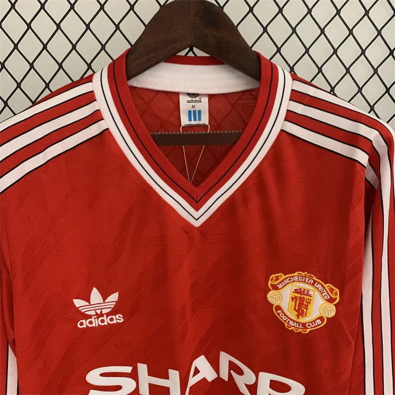 Camiseta Retro Manchester United Manga Larga 1986-88 - Fútbol Club Vintage