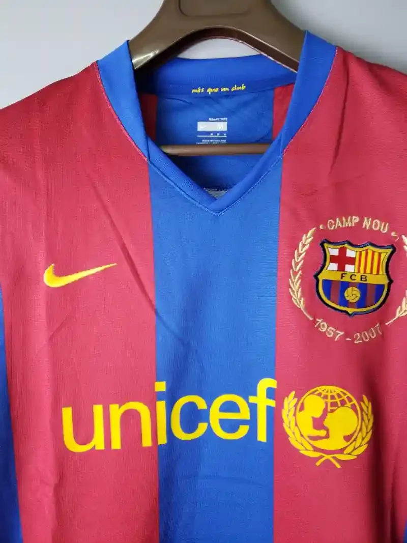 Camiseta Retro FC Barcelona Manga Larga 2007-08 - Fútbol Club Vintage