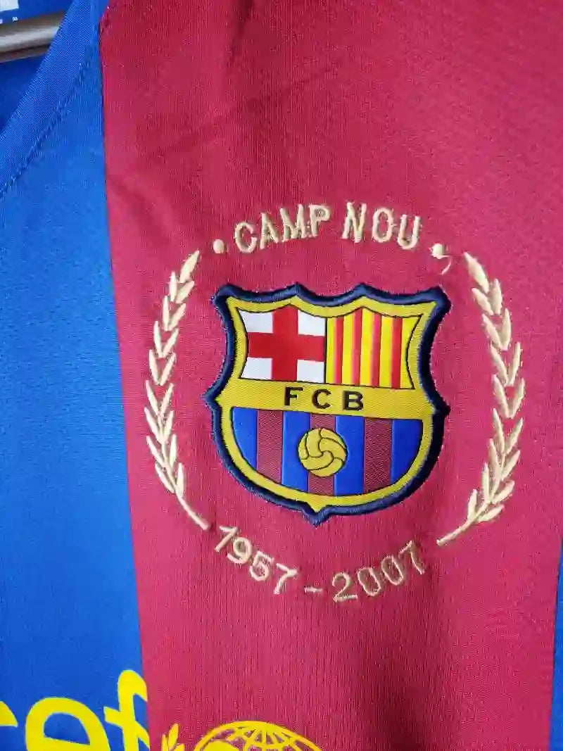 Camiseta Retro FC Barcelona Manga Larga 2007-08 - Fútbol Club Vintage