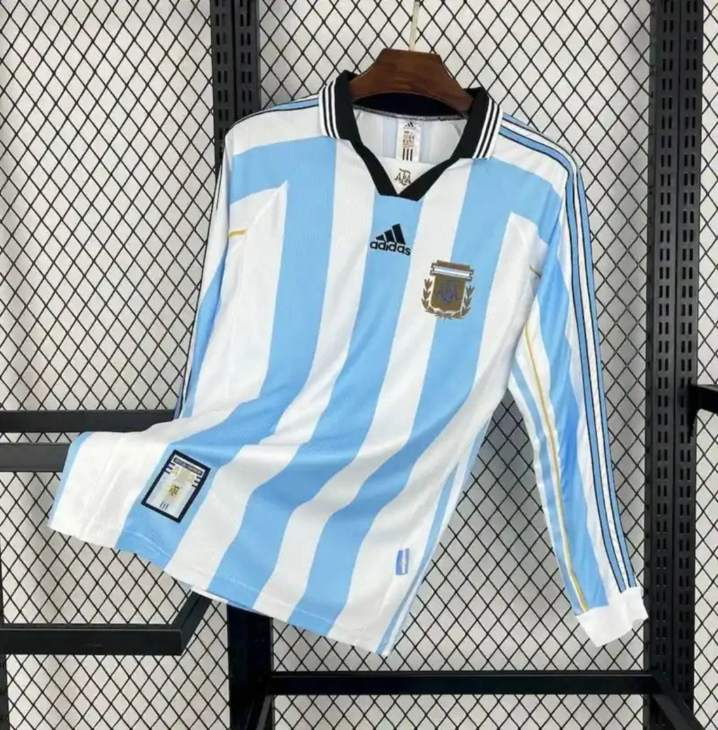 Camiseta Retro Argentina Manga Larga 1998 - Fútbol Club Vintage
