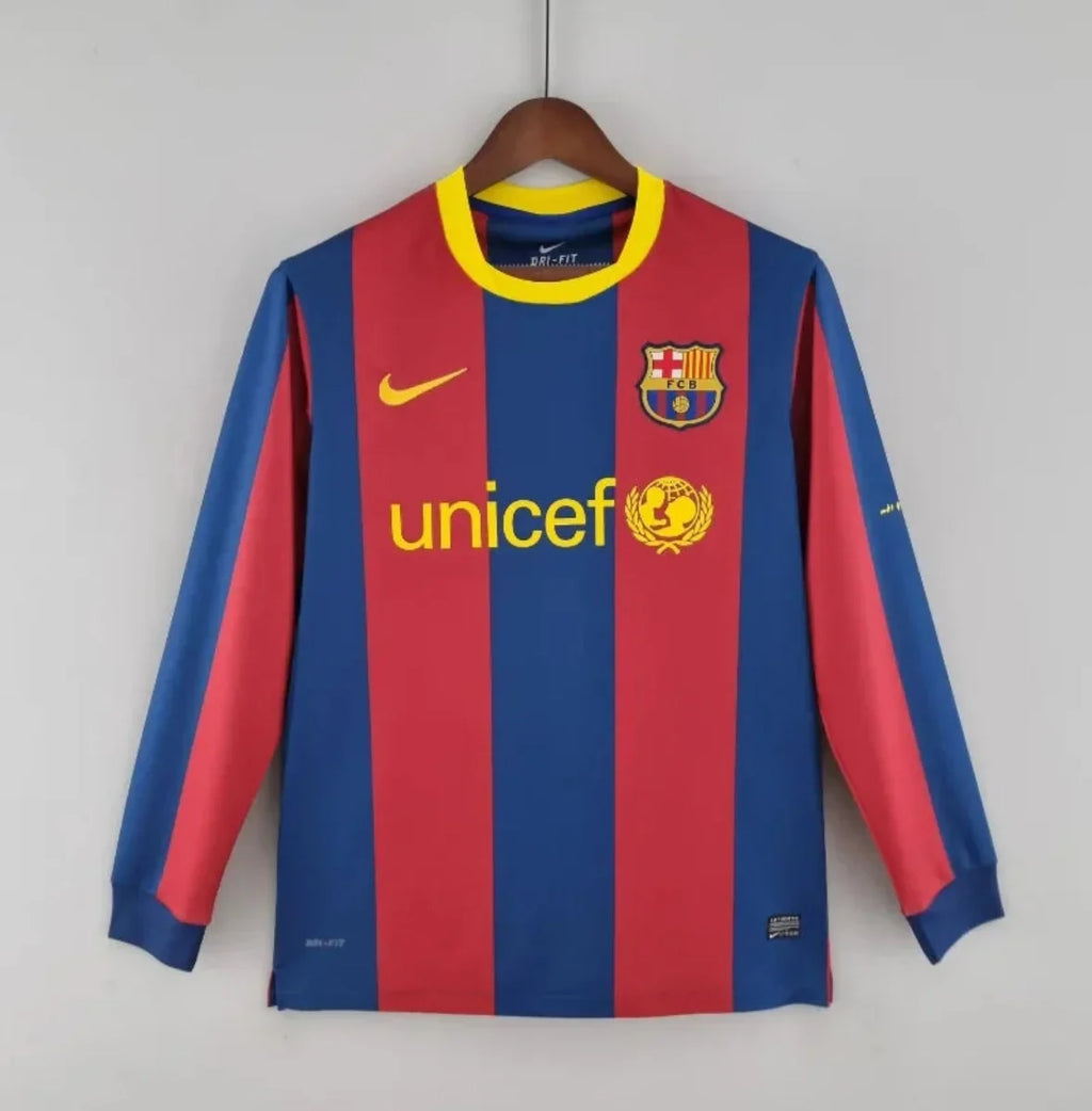 Camiseta Retro FC Barcelona Manga Larga 2010-11 - Fútbol Club Vintage