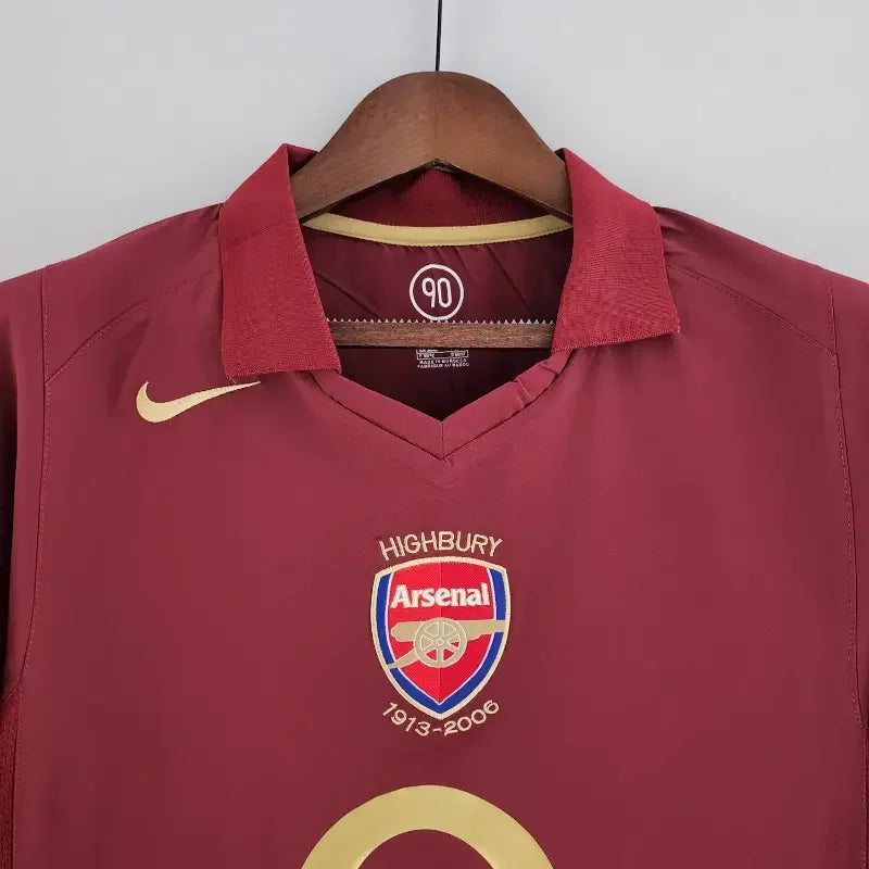Camiseta Arsenal FC Visitante Manga Larga 2005-06 Retro - Fútbol Club Vintage