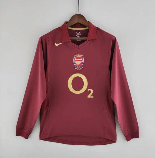 Camiseta Arsenal FC Visitante Manga Larga 2005-06 Retro - Fútbol Club Vintage