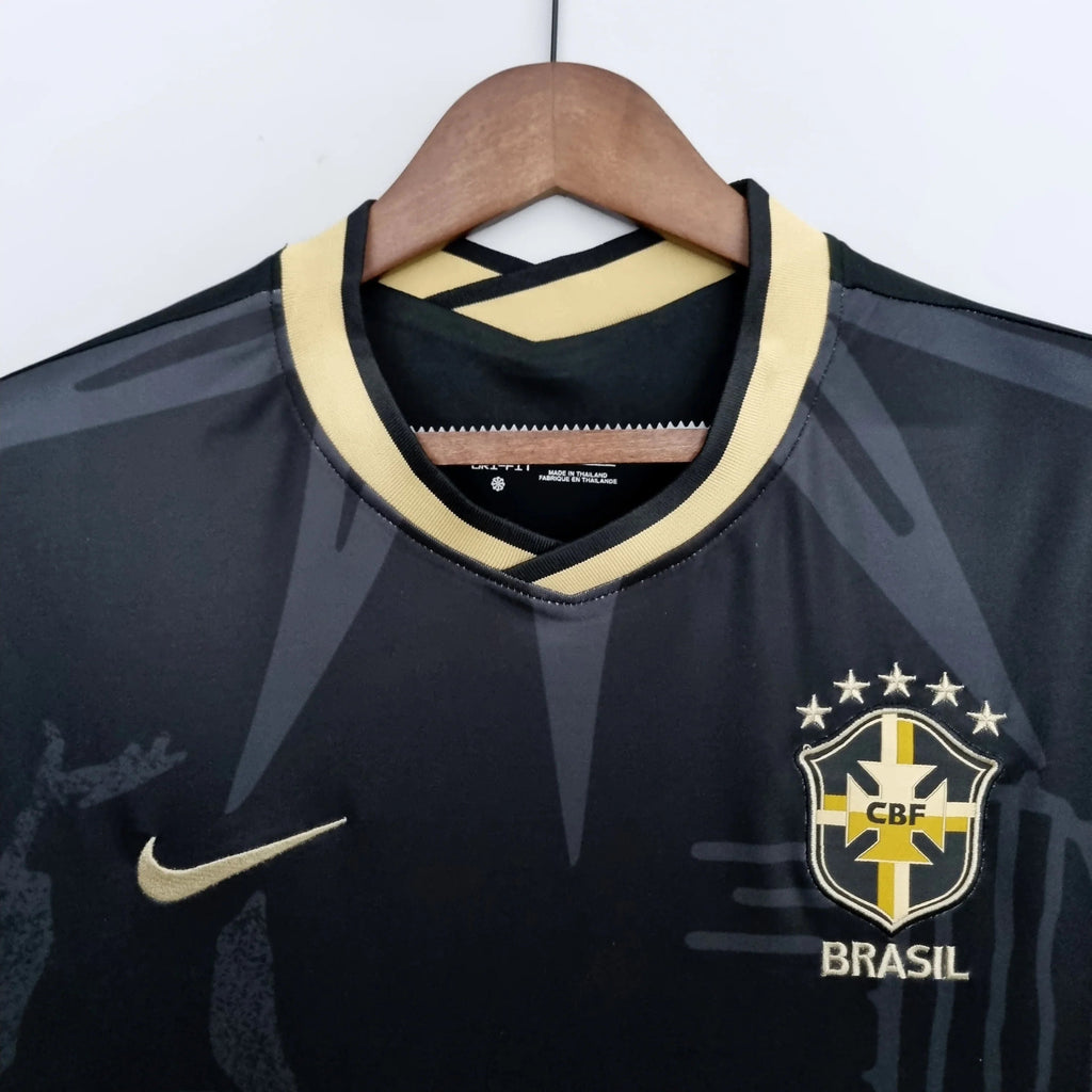 Camiseta Retro Brasil Negra 2022 - Fútbol Club Vintage