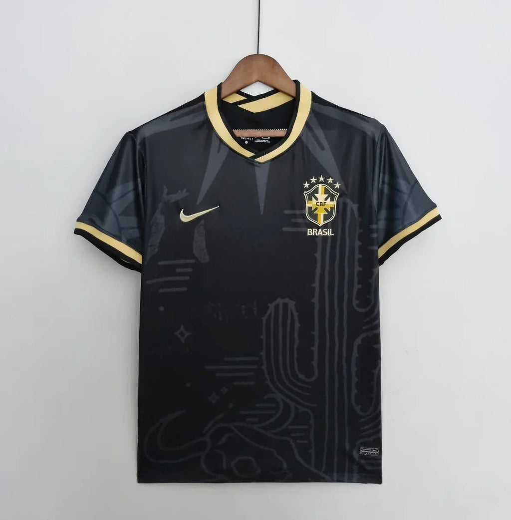 Camiseta Retro Brasil Negra 2022 - Fútbol Club Vintage