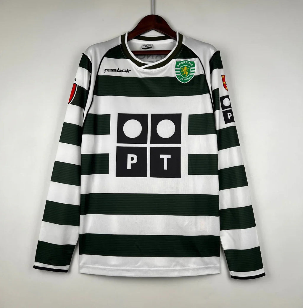Camiseta Retro Sporting Club de Portugal Manga Larga 2001-03 - Fútbol Club Vintage