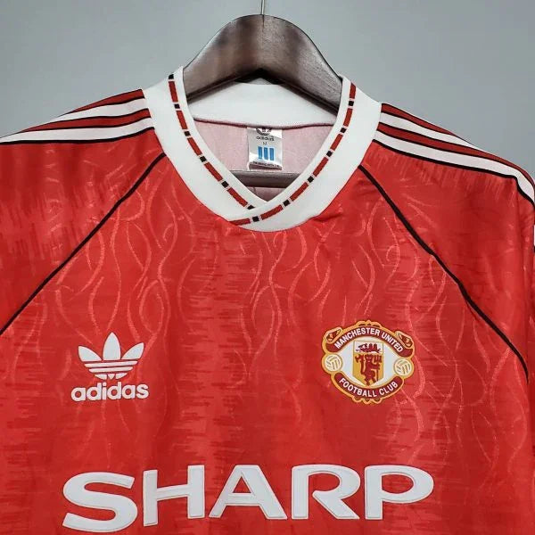 Camsieta Retro Manchester United FC 1990-92 - Fútbol Club Vintage